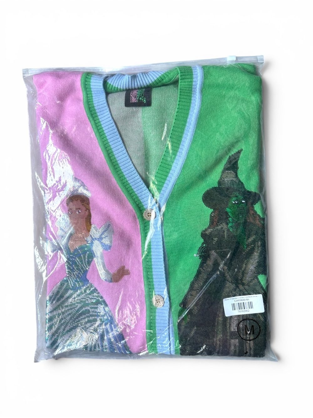 QUEEN OF SPARKLES Colorblock, Glinda and Elphaba Sequin Cardigan - Picture 5 of 7